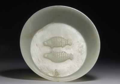图片[3]-Jade brush washer with paired fish pattern, Qing dynasty (1644-1911)-China Archive